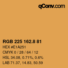カラーコード: RGB 225 162.8 81 | qconv.com