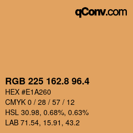 カラーコード: RGB 225 162.8 96.4 | qconv.com