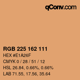Color code: RGB 225 162 111 | qconv.com
