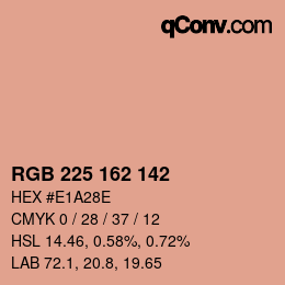 Color code: RGB 225 162 142 | qconv.com