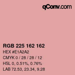 Color code: RGB 225 162 162 | qconv.com
