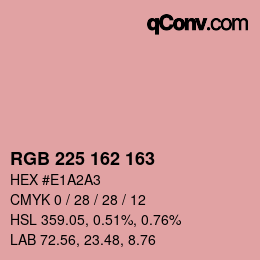 Color code: RGB 225 162 163 | qconv.com