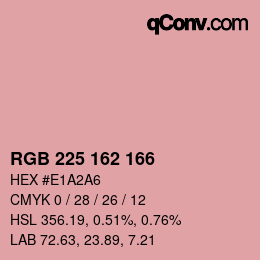 Color code: RGB 225 162 166 | qconv.com