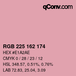 カラーコード: RGB 225 162 174 | qconv.com