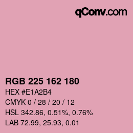 Color code: RGB 225 162 180 | qconv.com