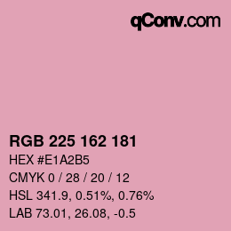 カラーコード: RGB 225 162 181 | qconv.com