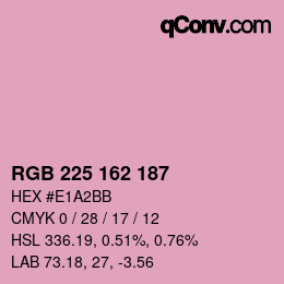 カラーコード: RGB 225 162 187 | qconv.com