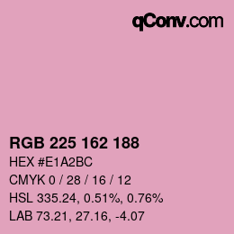 Color code: RGB 225 162 188 | qconv.com