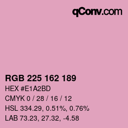 Color code: RGB 225 162 189 | qconv.com