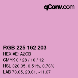 カラーコード: RGB 225 162 203 | qconv.com