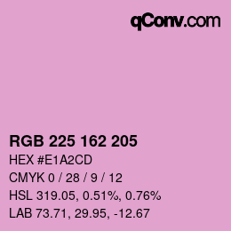 Farbcode: RGB 225 162 205 | qconv.com