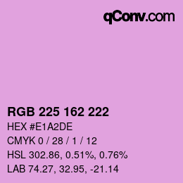 Color code: RGB 225 162 222 | qconv.com