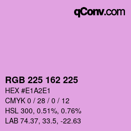 カラーコード: RGB 225 162 225 | qconv.com