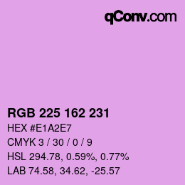 Color code: RGB 225 162 231 | qconv.com
