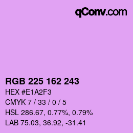 カラーコード: RGB 225 162 243 | qconv.com