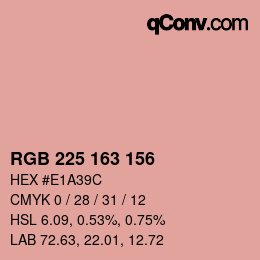 カラーコード: RGB 225 163 156 | qconv.com