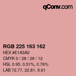 カラーコード: RGB 225 163 162 | qconv.com