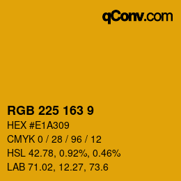 カラーコード: RGB 225 163 9 | qconv.com