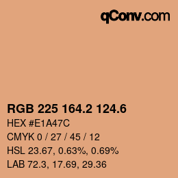カラーコード: RGB 225 164.2 124.6 | qconv.com