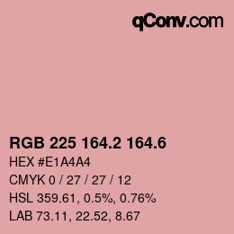 カラーコード: RGB 225 164.2 164.6 | qconv.com