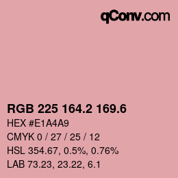 カラーコード: RGB 225 164.2 169.6 | qconv.com