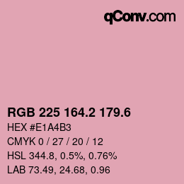 カラーコード: RGB 225 164.2 179.6 | qconv.com