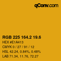 カラーコード: RGB 225 164.2 19.6 | qconv.com