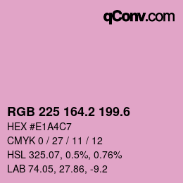 カラーコード: RGB 225 164.2 199.6 | qconv.com
