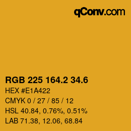 カラーコード: RGB 225 164.2 34.6 | qconv.com