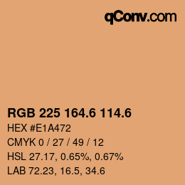 カラーコード: RGB 225 164.6 114.6 | qconv.com