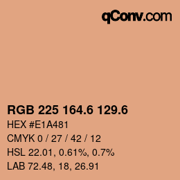 カラーコード: RGB 225 164.6 129.6 | qconv.com