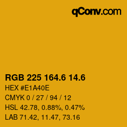 カラーコード: RGB 225 164.6 14.6 | qconv.com