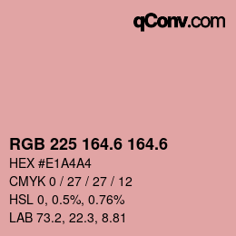 カラーコード: RGB 225 164.6 164.6 | qconv.com