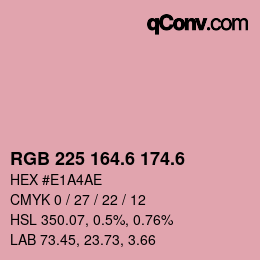 カラーコード: RGB 225 164.6 174.6 | qconv.com