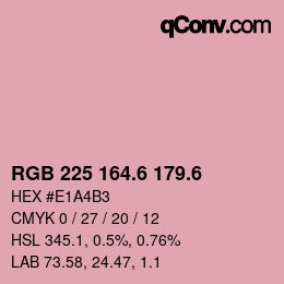 カラーコード: RGB 225 164.6 179.6 | qconv.com