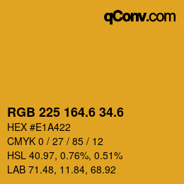 カラーコード: RGB 225 164.6 34.6 | qconv.com