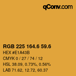カラーコード: RGB 225 164.6 59.6 | qconv.com