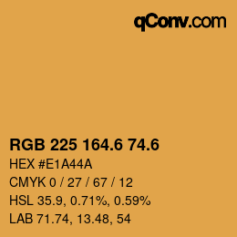 カラーコード: RGB 225 164.6 74.6 | qconv.com