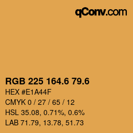 カラーコード: RGB 225 164.6 79.6 | qconv.com