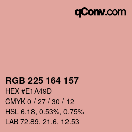 颜色代码: RGB 225 164 157 | qconv.com