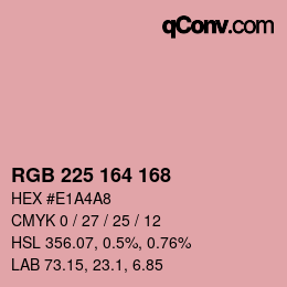 颜色代码: RGB 225 164 168 | qconv.com