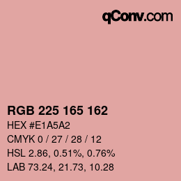 カラーコード: RGB 225 165 162 | qconv.com