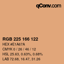 Color code: RGB 225 166 122 | qconv.com