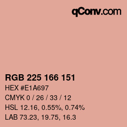 カラーコード: RGB 225 166 151 | qconv.com