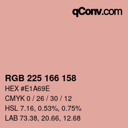 颜色代码: RGB 225 166 158 | qconv.com