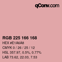 カラーコード: RGB 225 166 168 | qconv.com
