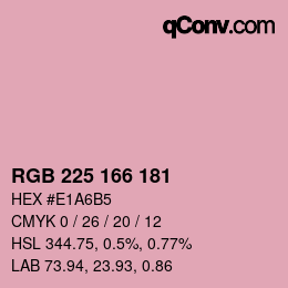Color code: RGB 225 166 181 | qconv.com