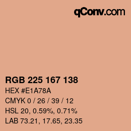 Color code: RGB 225 167 138 | qconv.com