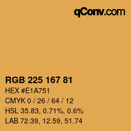 Color code: RGB 225 167 81 | qconv.com