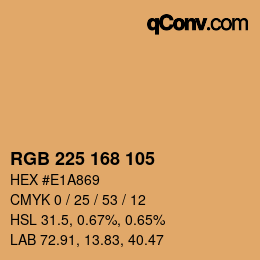 Color code: RGB 225 168 105 | qconv.com